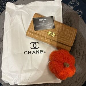 Chanel Camel Quilted Wallet